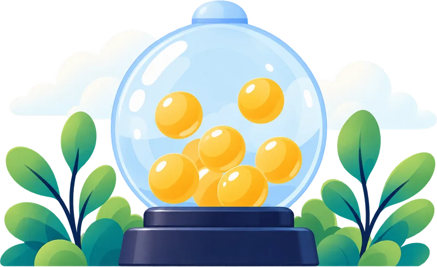 A lottery globe full of golden balls